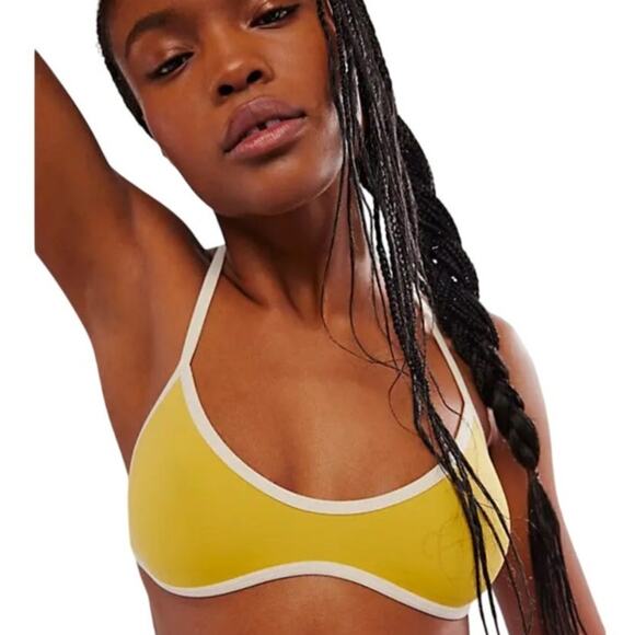 FREE PEOPLE Women's Good Lookin' Bralette Spicy Mustard Size Large T-Back NWT - Picture 1 of 8